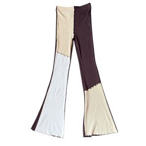 Nordstrom Kids Patchwork Flare Leggings - Brown, Cream, White